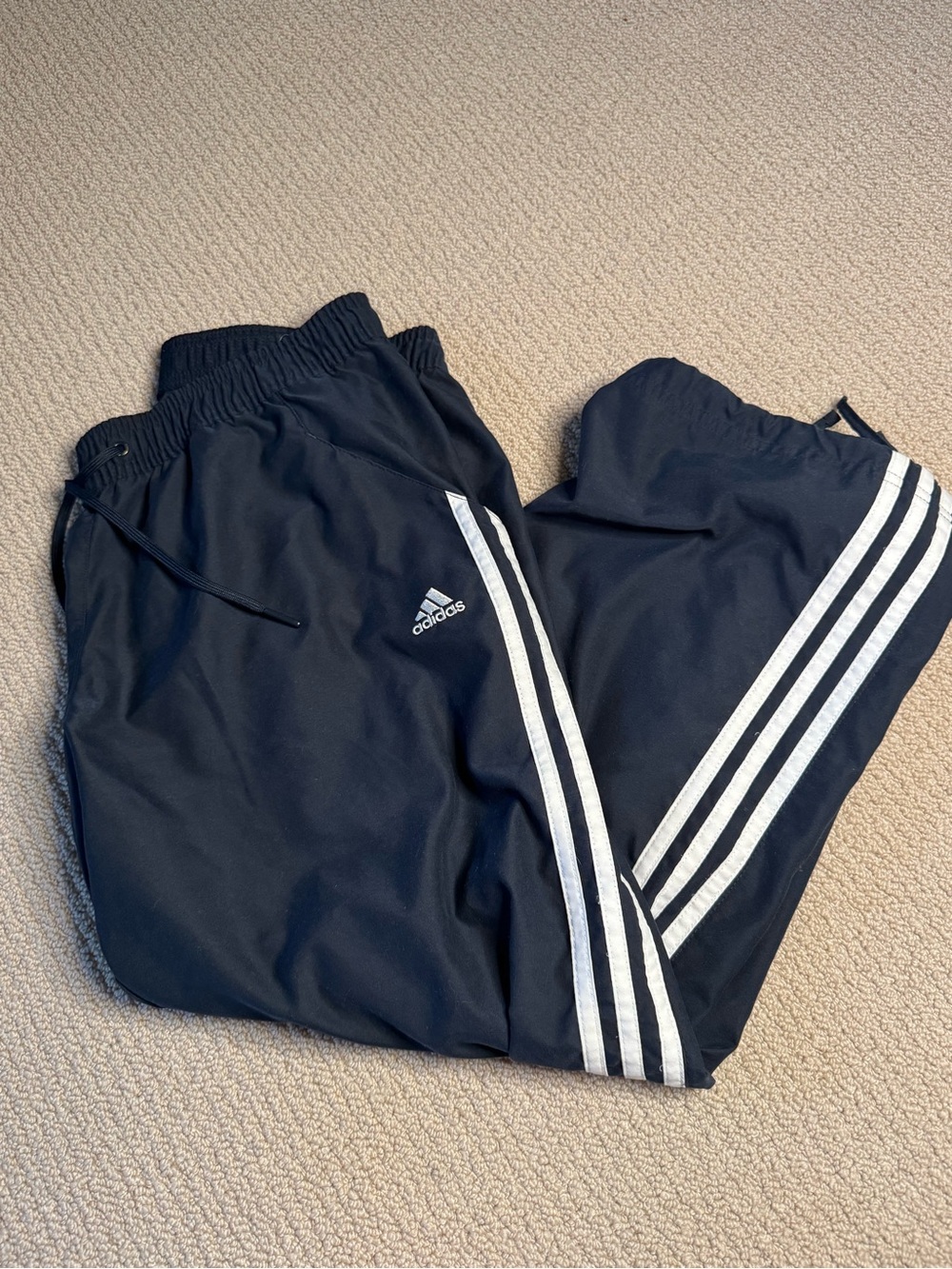 adidas Black Joggers with White Triple Stripes